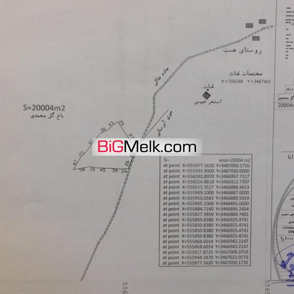 ٢٠/٠٠٠ متر زمین سند دار (آب برق گاز)