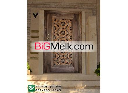 درب چوبی ورودی ساختمان،آپارتمان و اماکن سنتی گره چینی
