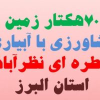70 هکتار  زمین کشاورزی با چاه آب اختصاصی در نظرآباد