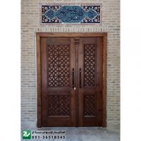 درب چوبی ورودی ساختمان،آپارتمان و اماکن سنتی گره چینی